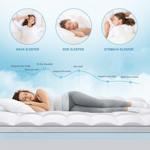MASVIS Twin Size Dual Layer 4 Inch Memory Foam Mattress Topper, 2 Inch Gel - Image 3