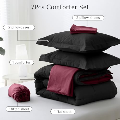 JOLLYVOGUE California King Comforter Set, Ultra-Soft Bed in a Bag 7 Pieces - Image 5