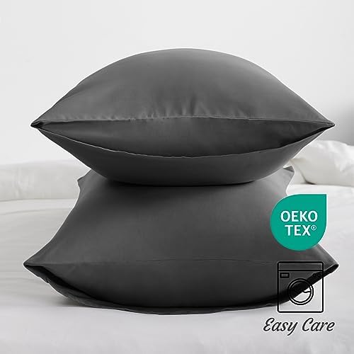 NTBAY Queen Microfiber Pillowcases, Dark Grey - Image 3