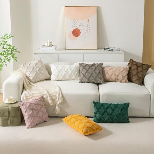 Set of 2 Soft Moroccan Throw Pillow Covers 24x24 Inch Plush Boho Decorative - Image 3