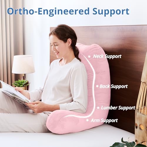 Sasttie Reading Pillow for Bed, Back Pillow for Sitting Up - Image 5