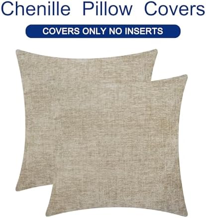 CaliTime Decorative Couch Throw Pillow Covers 22 X 22 Inches Light Taupe - Image 6