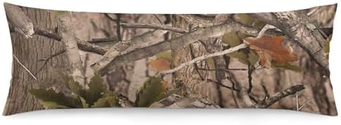 Hunting Camo Body Pillow Pillowcase Brown Camouflage Long Body Pillow Cover by Unknown