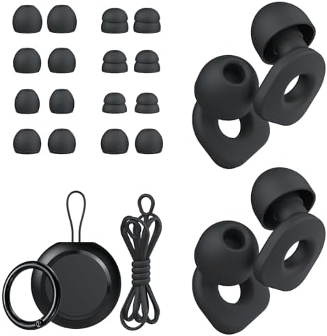 2 Pairs of Ear Plugs for Sleeping, Reusable Hearing Protection Earplugs by LOETRUY