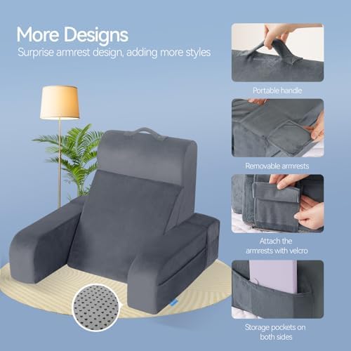 Kayfia Reading Pillow, Gel Memory Foam Back Rest Pillow - Image 6