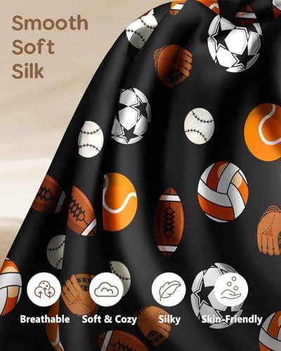 Miss Adola Kids Silk Body Pillow Cover 20x54 Inch, Sports Balls - Image 3