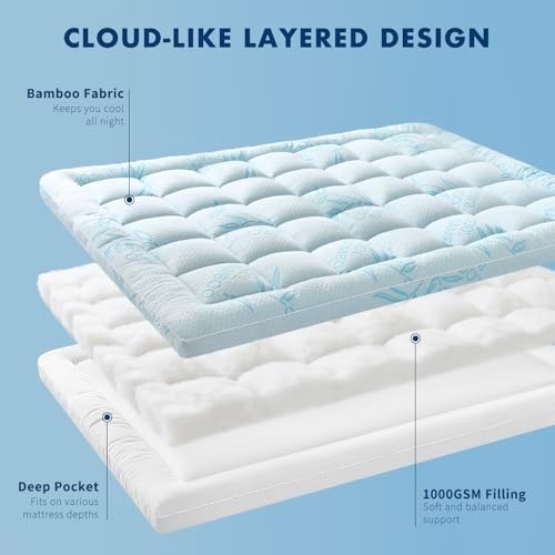 King Mattress Topper, Breathable and Soft Extra Thick Pillow Top 78"x80" - Image 5
