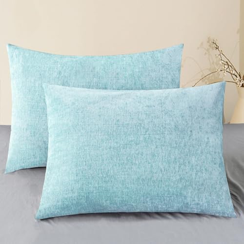 CaliTime Decorative Throw Pillow Covers 26 X 20 Inches Light Blue Grey by CaliTime