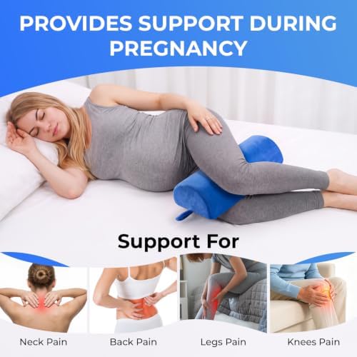 Knee Pillow for Back Sleeping, Half Moon Bolster Pillow for Legs, Memory Foam - Image 2