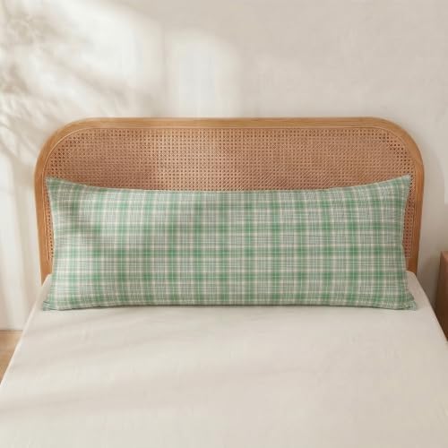 Merryword 100% Cotton Body Pillow Cover, 20 x 54, Washed Cotton Dusty Mint - Image 2