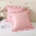 KKJIAF 2 Pack Ruffle Pillow Cases 24x24 Inches, Light Pink by KKJIAF