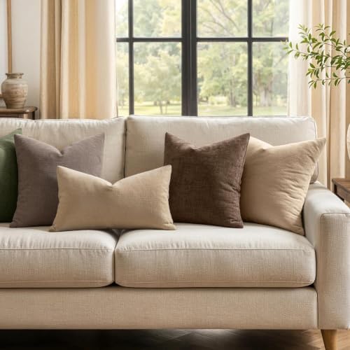 MIULEE Beaver Fur Chenille Couch Throw Pillow Covers - Image 4