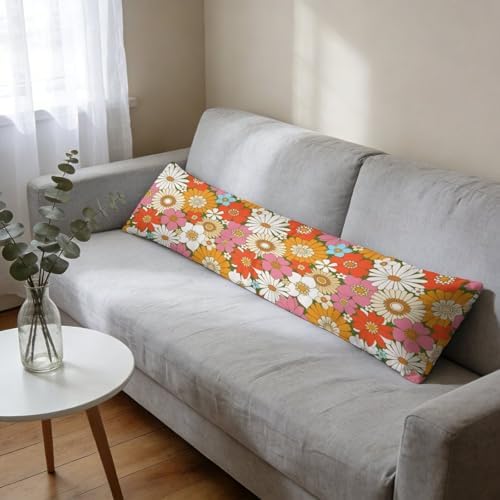 Groovy Flower Body Pillow Cover Bohemian Pillowcase - Image 4