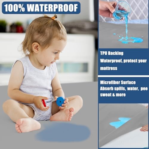 Waterproof Mattress Protector Queen Size, Breathable Mattress Cover, Fitted - Image 2