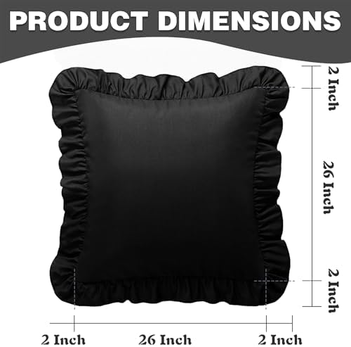KKJIAF 2 Pack Ruffle Pillow Cases 26x26 Inches - Image 3