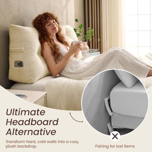 Sasttie Headboard Pillow Full, Bed Wedge Pillow Headboard - Image 5