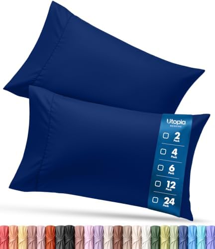 Pillow Cases Queen Set of 2, Ultra Soft Comfy Pillow Covers, Royal Blue by UTOPIABEDDING