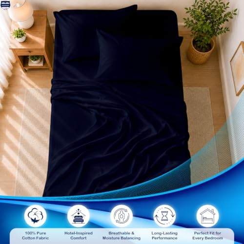 Cottingon 4 PC Cot Sheet Set 30"X75", Egyptian Cotton - Image 3