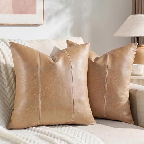 Fancy Homi Tan Decorative Throw Pillow Covers 16x16 Inch - Image 2