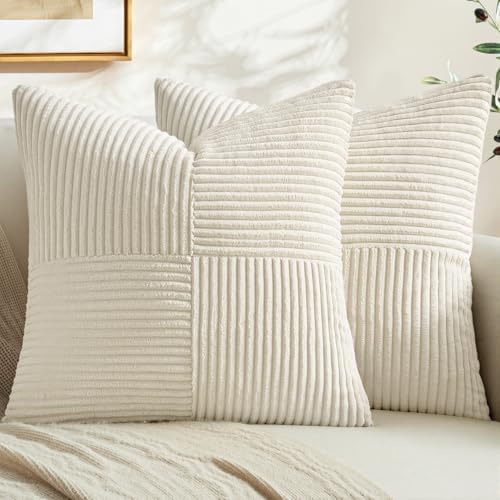 MIULEE Cream White Decorative Throw Pillow Covers by MIULEE