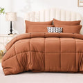 Love's cabin King Size Comforter Set Burnt Orange, 7 Pieces King Bed in a Bag by Lovescabin