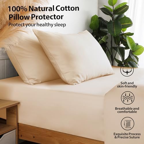 100% Cotton Zippered Pillow Protectors King Size - Image 3
