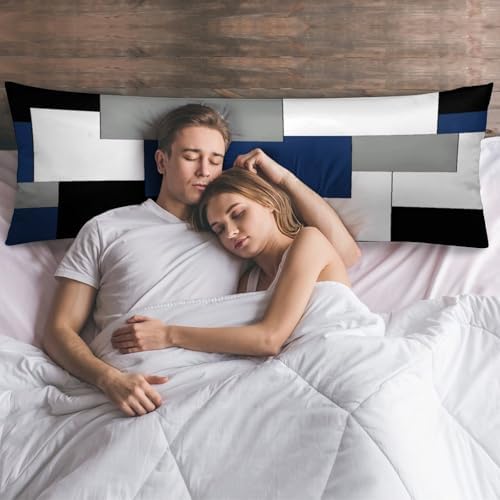 Dark Blue Geometric Body Pillow Cover Pillowcase - Image 6