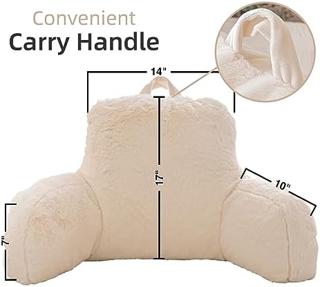 A Nice Night Faux Fur Reading Pillow Bed Wedge Large Adult Children Backrest - Image 2