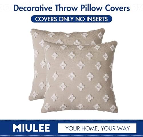 MIULEE Set of 2 Decorative Throw Pillow Covers Rhombic Jacquard Pillowcase Eruo - Image 6
