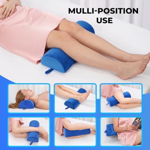Knee Pillow for Back Sleeping, Half Moon Bolster Pillow for Legs, Memory Foam - Image 3