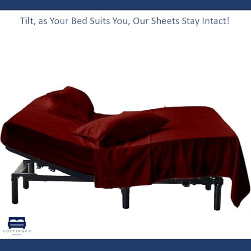 4 Piece Flex Head King Sheet Set 34" Top, 100% Egyptian Cotton - Image 6
