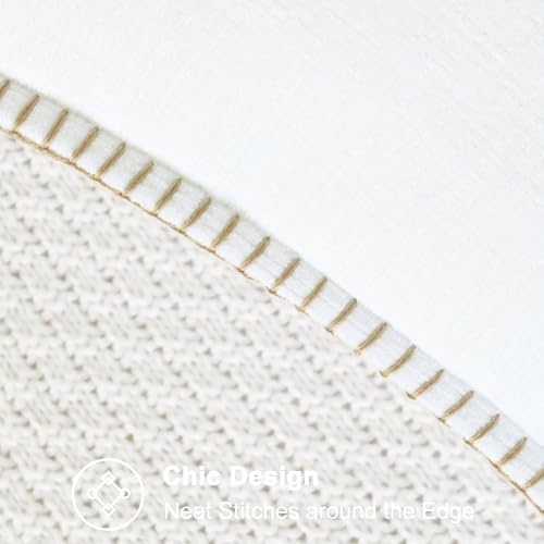 CaliTime Decorative Couch Throw Pillow Covers 18 X 18 Inches True White - Image 3