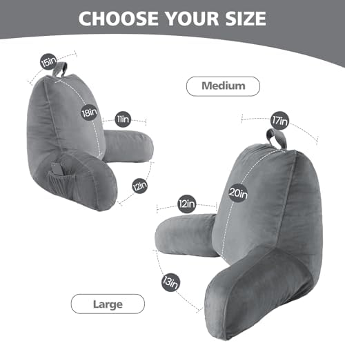 Reading Pillow with Adjustable Memory Foam, Adult Backrest with Arms, Back - Image 3