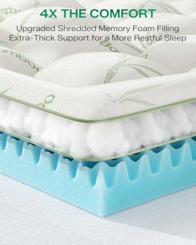 Dual Layer 4 Inch Twin Size Mattress Topper, Memory Foam Mattress Topper - Image 6