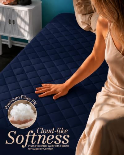 Twin Mattress Pad, Quilted Mattress Protector Topper fits 16" Deep Pocket - Image 5