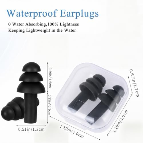 24 Pairs Black Ear Plugs Bulk NRR 29dB Reusable Silicone Ear Plugs - Image 2