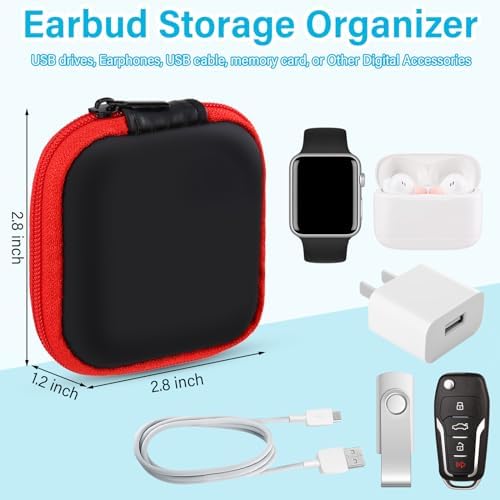 Sweetude 30 Sets Earbuds Case Pouch Square EVA Holder - Image 2