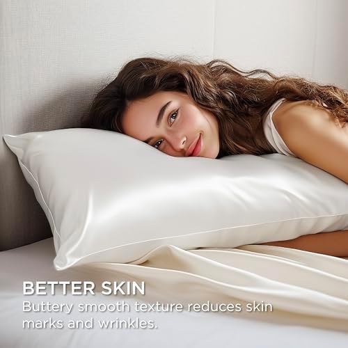 Bedsure Satin Pillowcase with Zipper, Similar to Silk Pillow Cases 2 Pack - Image 5