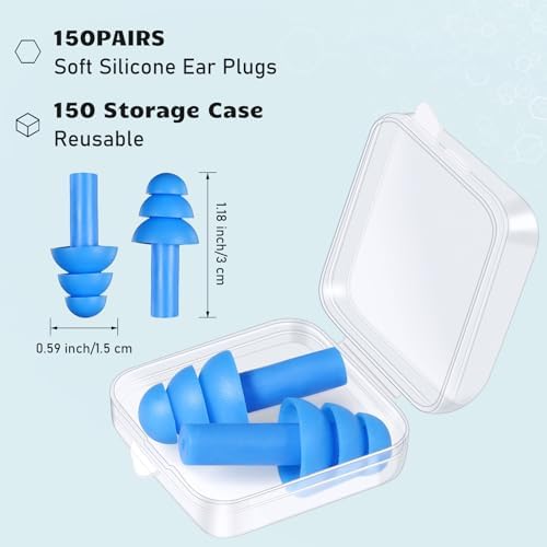 Tondiamo 150 Pairs Ear Plugs Bulk Individually Wrapped Earplug - Image 2