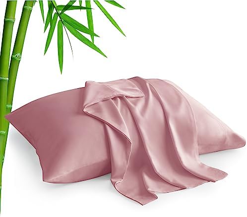 BEDELITE Pillow Cases Standard Size 2Pcs, Rayon from Bamboo, Rose Pink by BEDELITE