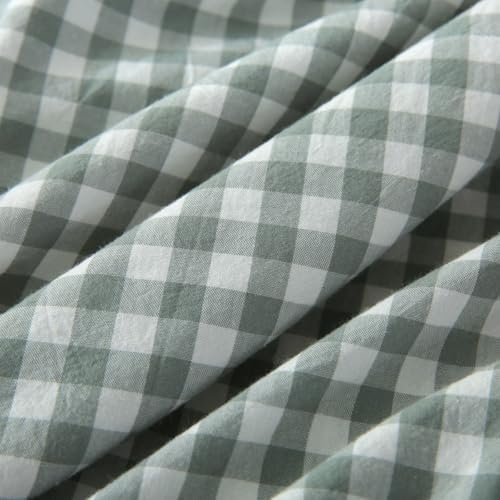 Mywinlle Dusty Green Gingham Plaid Ruffle Throw Pillow Covers 18"x18" - Image 7