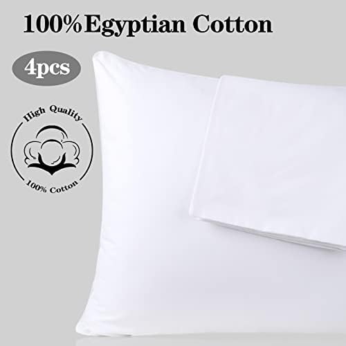 100% Egyptian Cotton Pillow Protectors Set of 4 Standard Size - Image 7