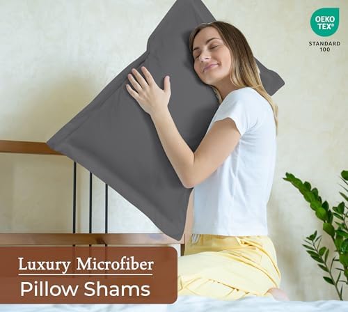 Royale Linens Microfiber Queen Size Pillow Shams Set of 2 - Image 6