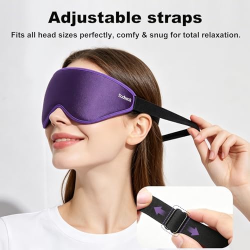 3D Contoured Sleep Eye Mask, Zero Eye Pressure Light Blocking Sleeping Mask - Image 4