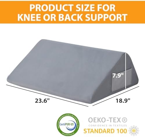 Ruqmuis Knee Pillow for Back Sleeping, 8” Knee Wedge Pillow to Elevate Knee - Image 3