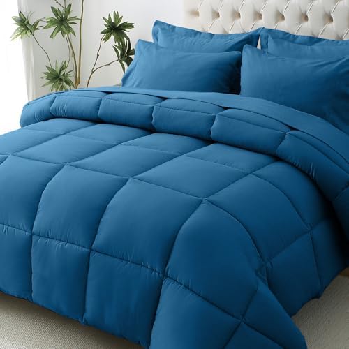 JOLLYVOGUE King Comforter Set, Ultra-Soft Bed in a Bag King Size 7 Pieces by JOLLYVOGUE