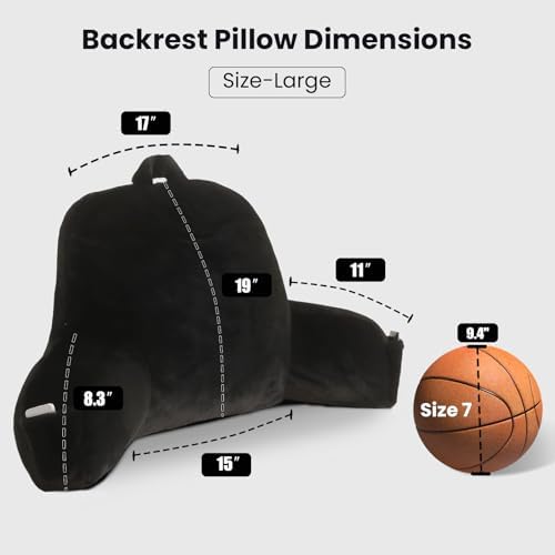 Large Plush Backrest Pillow for Sitting in Bed, Faux Fur - Image 3