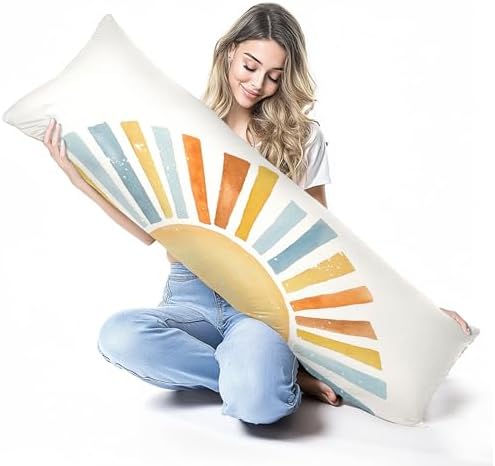 Retro Boho Sunset Sunrise 20x54 Body Pillow Cover Case, Baby Room Decor - Image 6