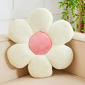 Kcvvcr White Pink Flower Pillow, 14.9" Cute Flower Shaped Floor Pillow by Kcvvcr