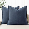 MIULEE Decorative Linen Pillow Covers 20x20 Inch Indigo Blue by MIULEE